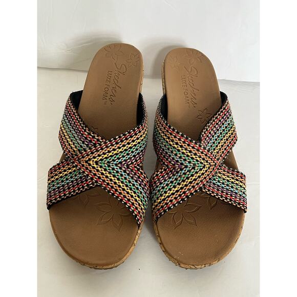 Skechers Women’s Luxe Foam Wedge Slides Size 11 - Picture 1 of 7